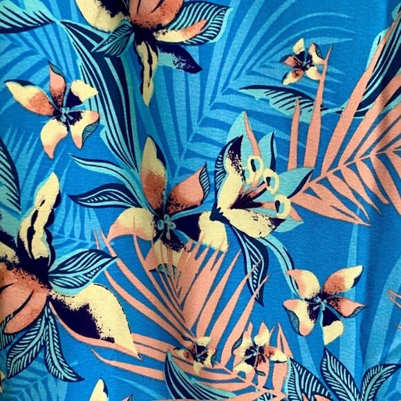 Havana Jim Button Down Short Sleeve  Blue Tropical Print Shirt Men's Medium NEW - Picture 7 of 7